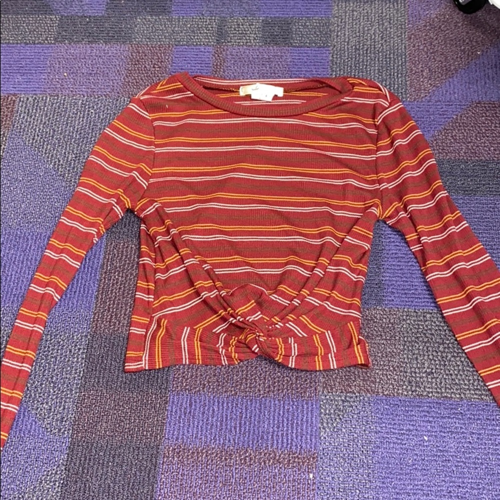 Maroon Crop Long Sleeve